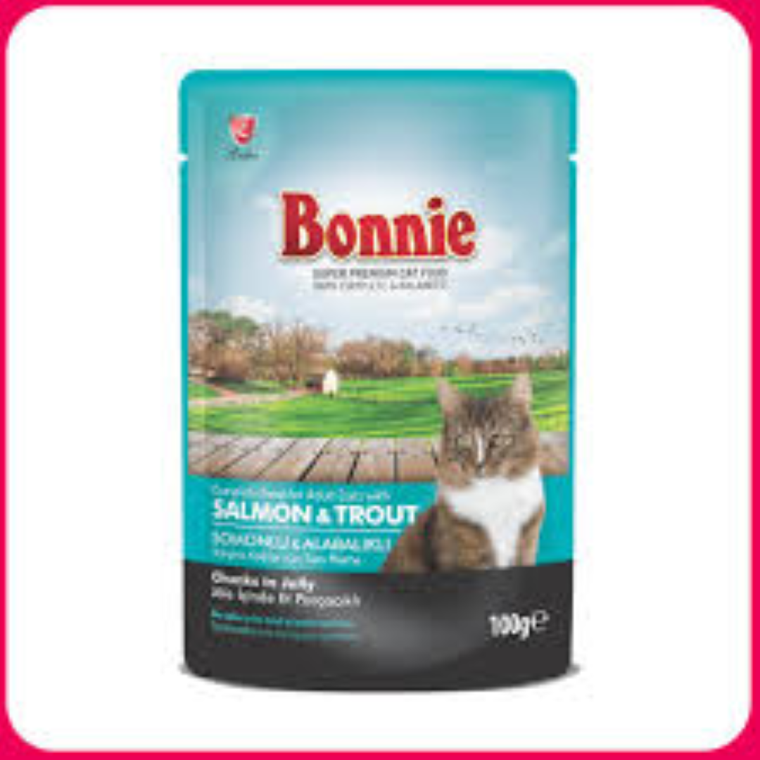 BONNIE CAT W/SALMON & TROUT CHUNK JELLY 85G